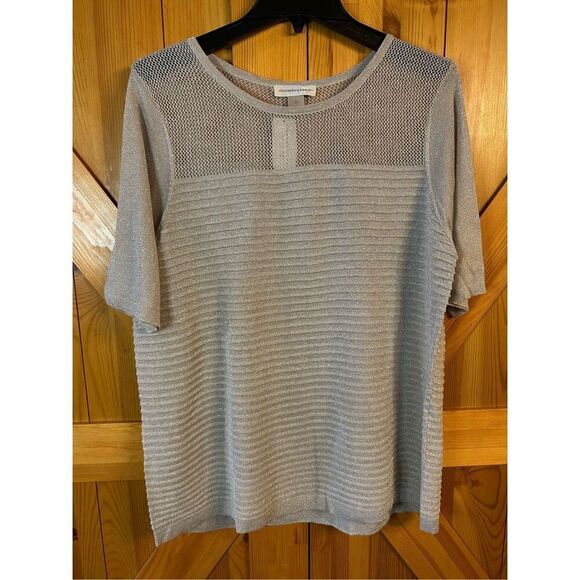 Christopher & Banks Woman's Sweater Size XL Silver Sparkle Holiday New Year's nw - Picture 1 of 5